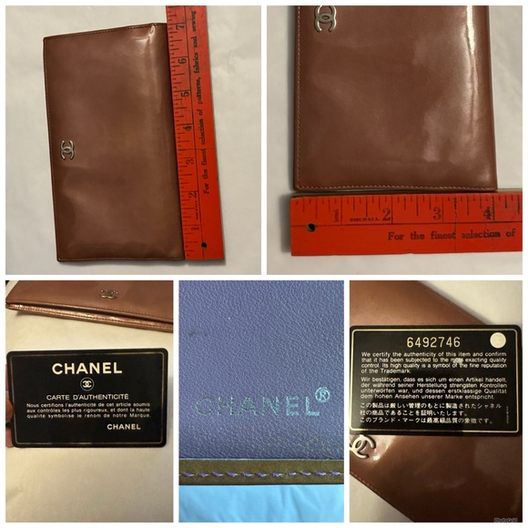 AUTHENTIC CHANEL Vintage 2000 Patent Leather Interlocking C CC Long Wallet y2k - Picture 9 of 16